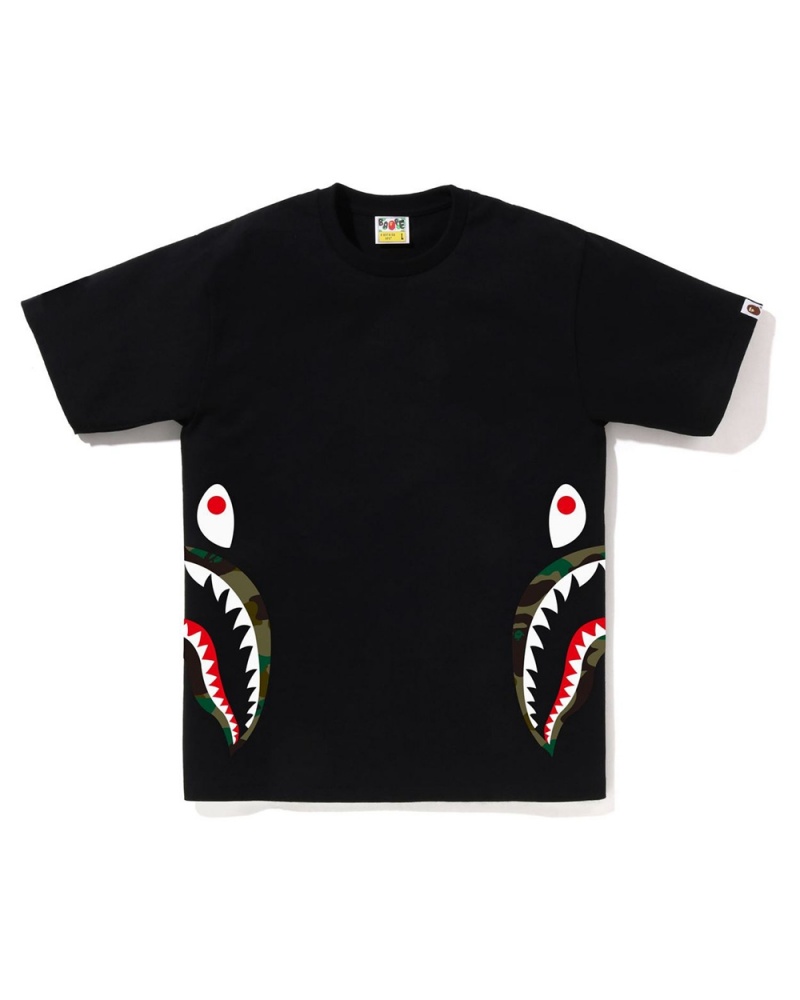 T Shirts Bape 1st Side Shark Noir Homme | YOJ-24042996